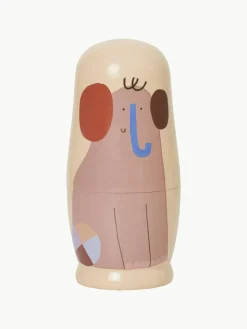 Kinder ferm LIVING Kids Schachtelpuppen Critter aus Schima Superba Holz, 5er-Set