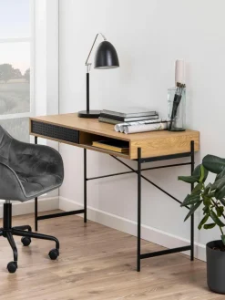 Westwing Schmaler Schreibtisch Angus mit Stauraum