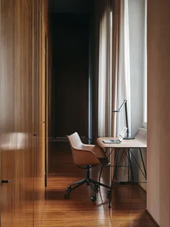 Kartell Schreibtischstuhl Q/Wood mit Armlehne, höhenverstellbar