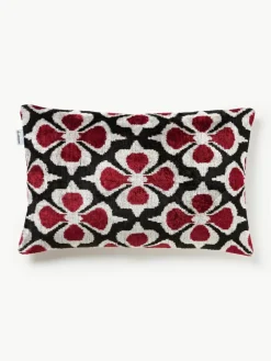 Les Ottomans Seidensamt-Kissenhülle Velvety mit Blumen-Muster