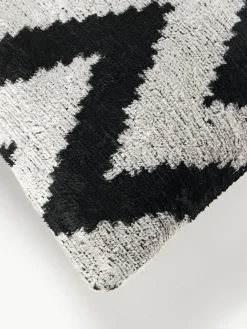 Les Ottomans Seidensamt-Kissenhülle Velvety mit Zickzack-Muster