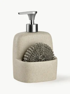 Andrea House Seifenspender Sand mit Schwamm, 2er-Set