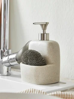 Andrea House Seifenspender Sand mit Schwamm, 2er-Set