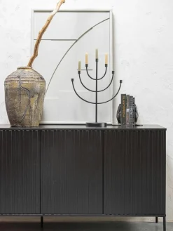 Westwing Sideboard Avourio aus Kiefernholz mit geriffelter Front