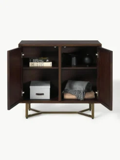Westwing Collection Sideboard Luca aus Mangoholz mit Fischgrät-Muster