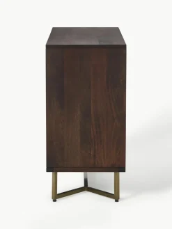 Westwing Collection Sideboard Luca aus Mangoholz mit Fischgrät-Muster