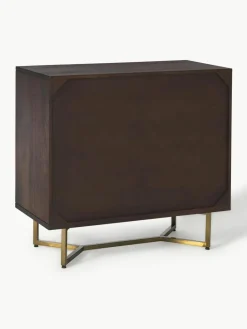 Westwing Collection Sideboard Luca aus Mangoholz mit Fischgrät-Muster