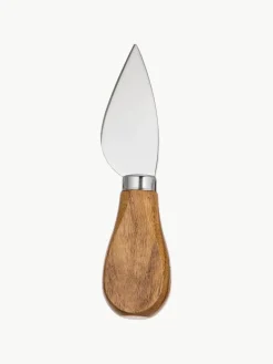 Andrea House Silberne Käsemesser Frija mit Akazienholzgriff, 5er-Set