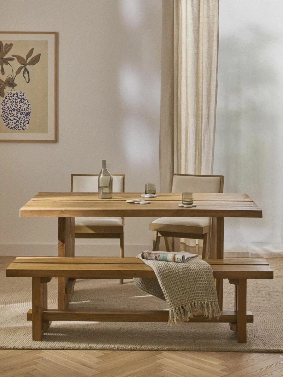 Westwing Collection Sitzbank Hugo aus Teakholz, in verschiedenen Größen