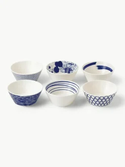 Royal Doulton Snackschälchen Pacific Blue aus Porzellan, 6er-Set
