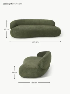 Westwing Collection Sofa Alba (3-Sitzer) aus Teddy-Bouclé