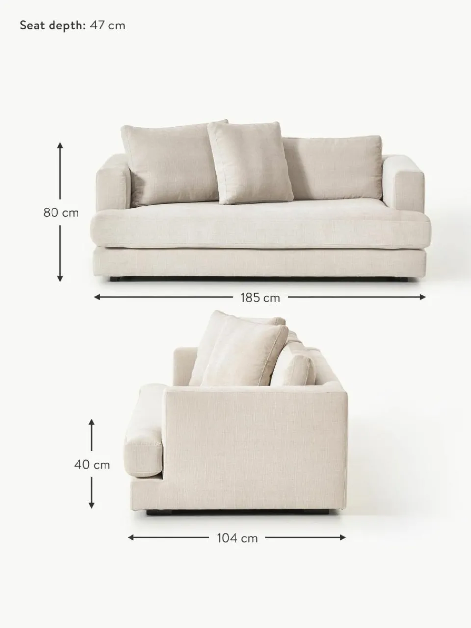 Westwing Collection Sofa Tribeca (2-Sitzer)