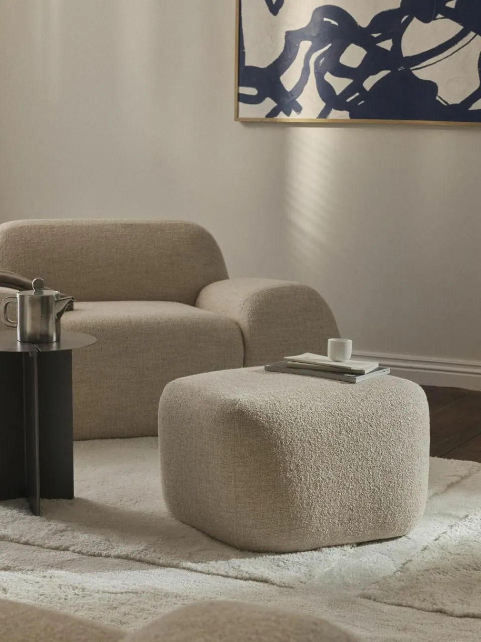 Westwing Collection Sofa-Hocker Wolke aus Bouclé