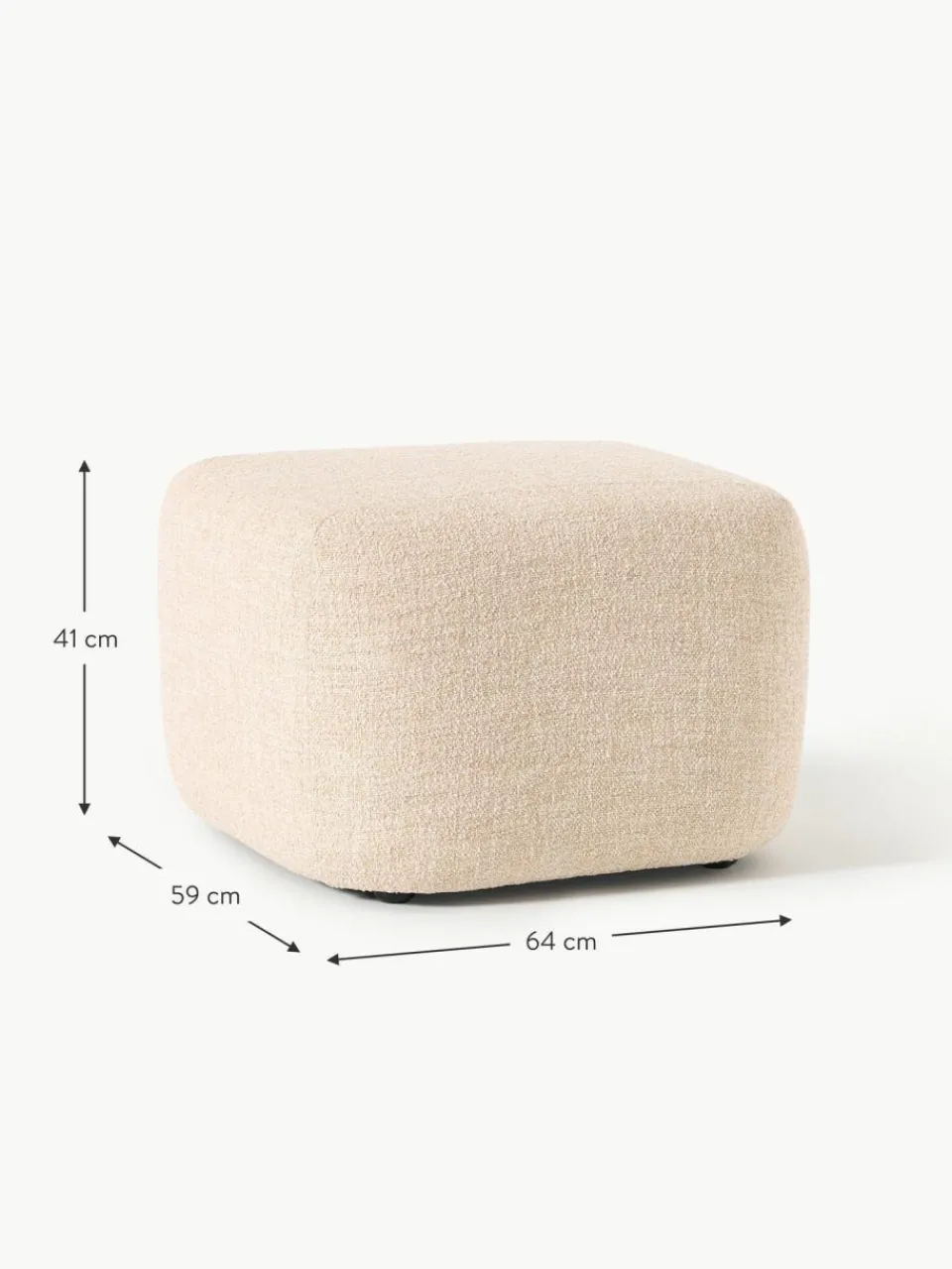 Westwing Collection Sofa-Hocker Wolke aus Bouclé