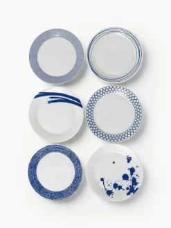 Royal Doulton Speiseteller Pacific Blue aus Porzellan, 6er-Set