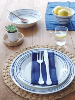 Royal Doulton Speiseteller Pacific Blue aus Porzellan, 6er-Set