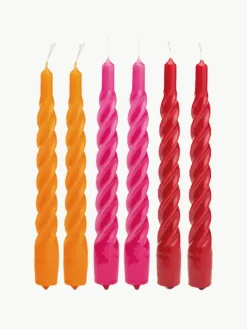 Anna + Nina Stabkerzen Mixed Twisted, 6er-Set