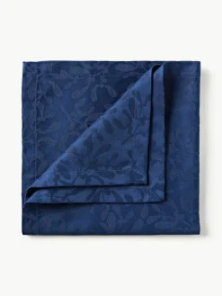 Westwing Collection Stoffservietten Hollyn mit winterlichem Motiv, 4 Stück
