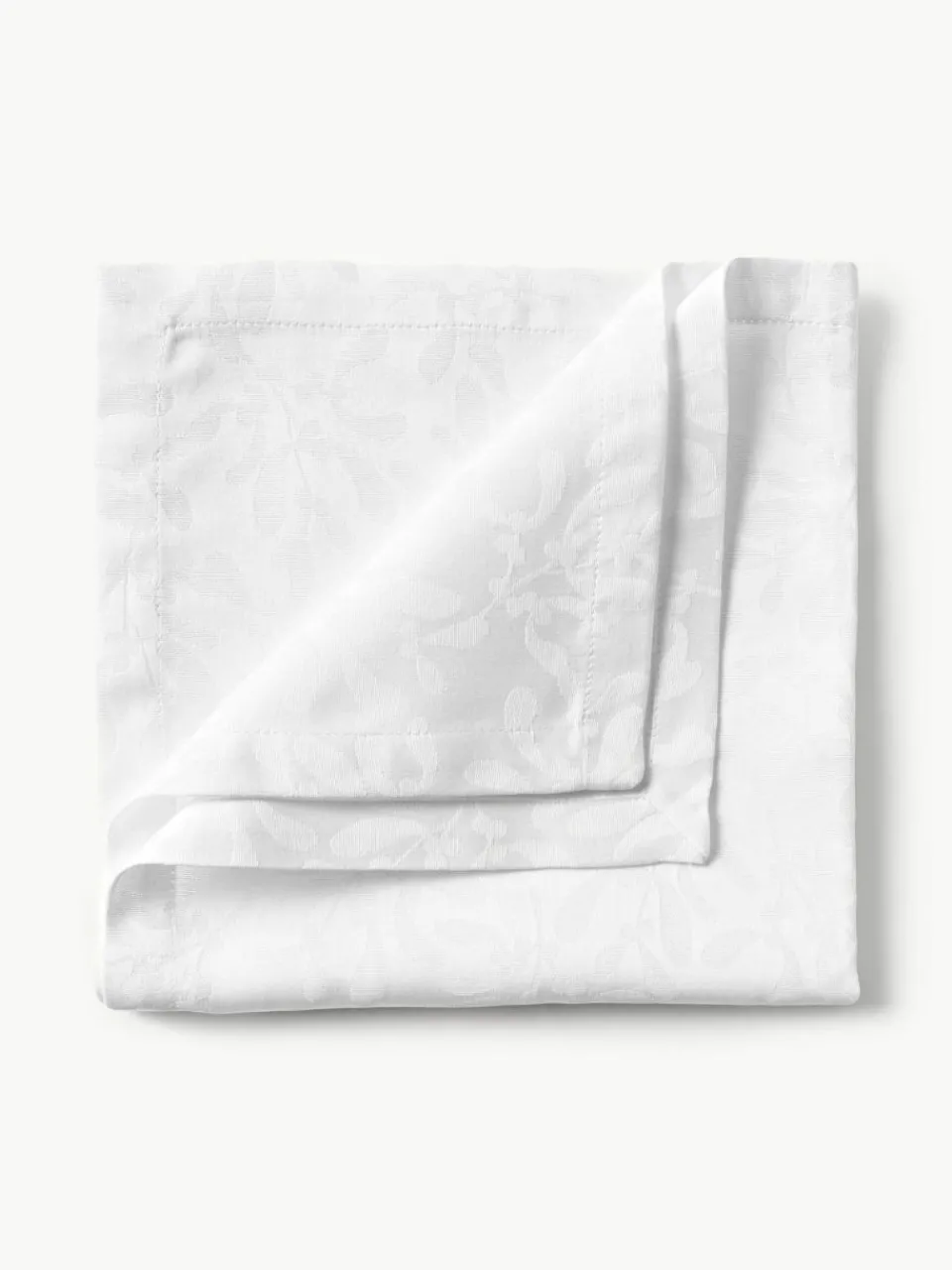 Westwing Collection Stoffservietten Hollyn mit winterlichem Motiv, 4 Stück