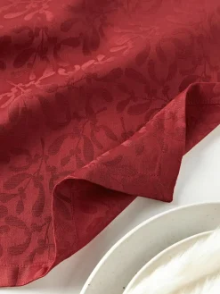 Westwing Collection Stoffservietten Hollyn mit winterlichem Motiv, 4 Stück