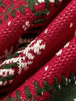 Westwing Collection Strick-Kissenhülle Derby mit weihnachtlichem Motiv