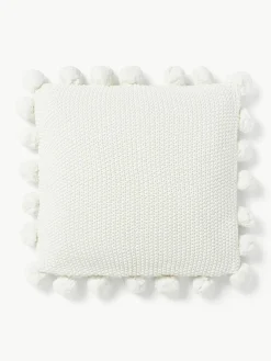 Westwing Collection Strick-Kissenhülle Molly mit Pompoms