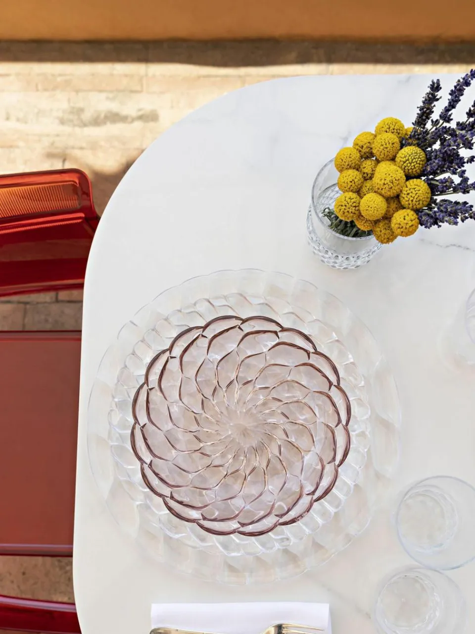Kartell Suppenteller Jellies mit Strukturmuster, 4 Stück