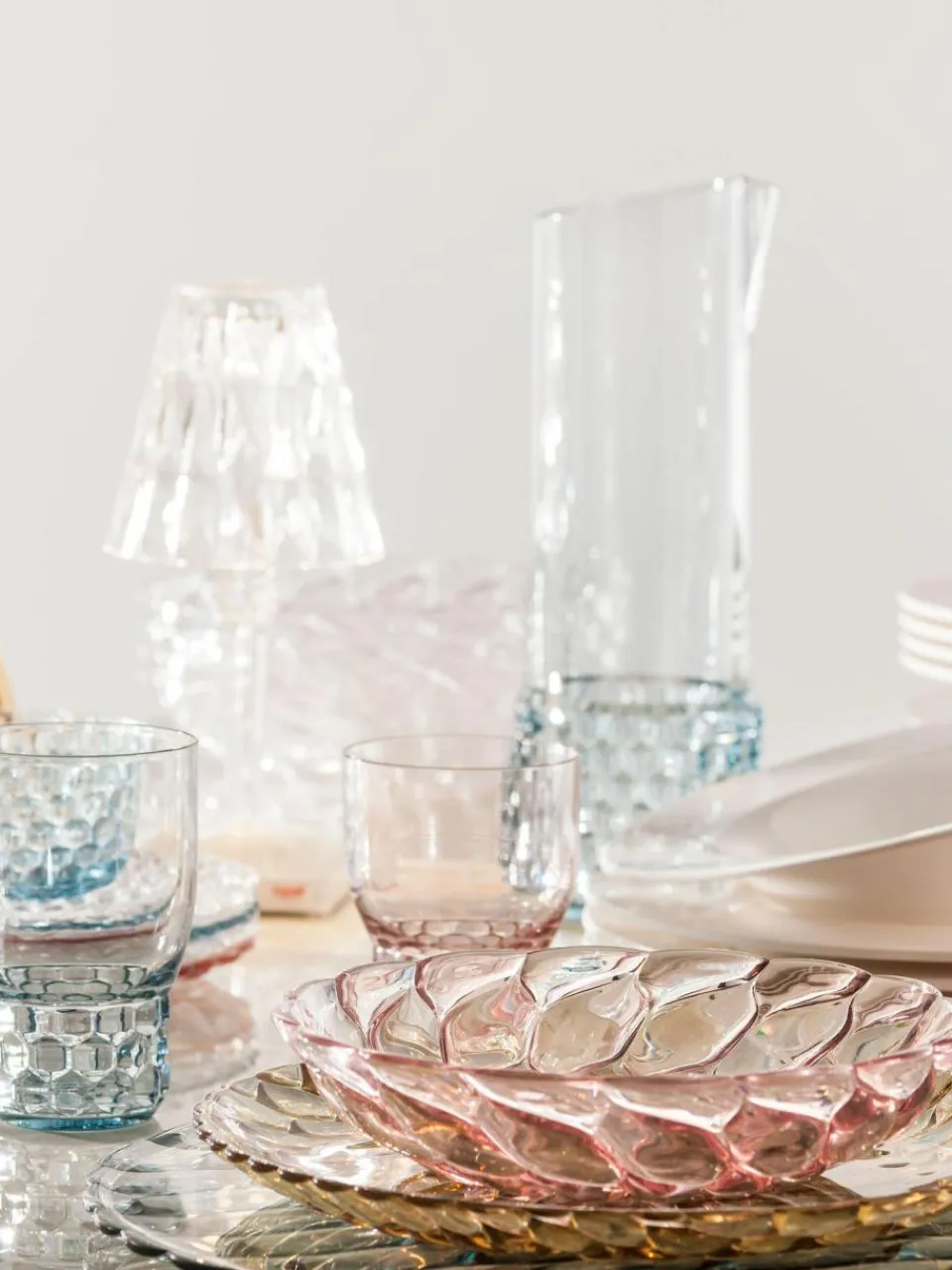 Kartell Suppenteller Jellies mit Strukturmuster, 4 Stück