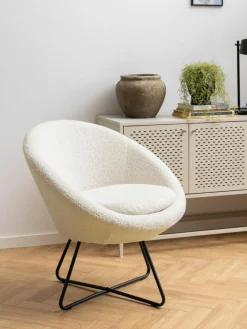 Westwing Teddy-Cocktailsessel Center mit Metall-Beinen