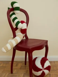 Westwing Collection Teddy-Kissen Sugar in Zuckerstangenform