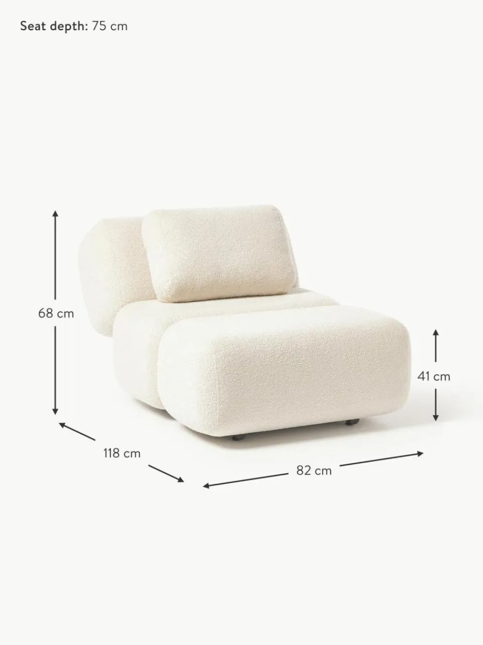 Westwing Collection Teddy-Sessel Caterpillar