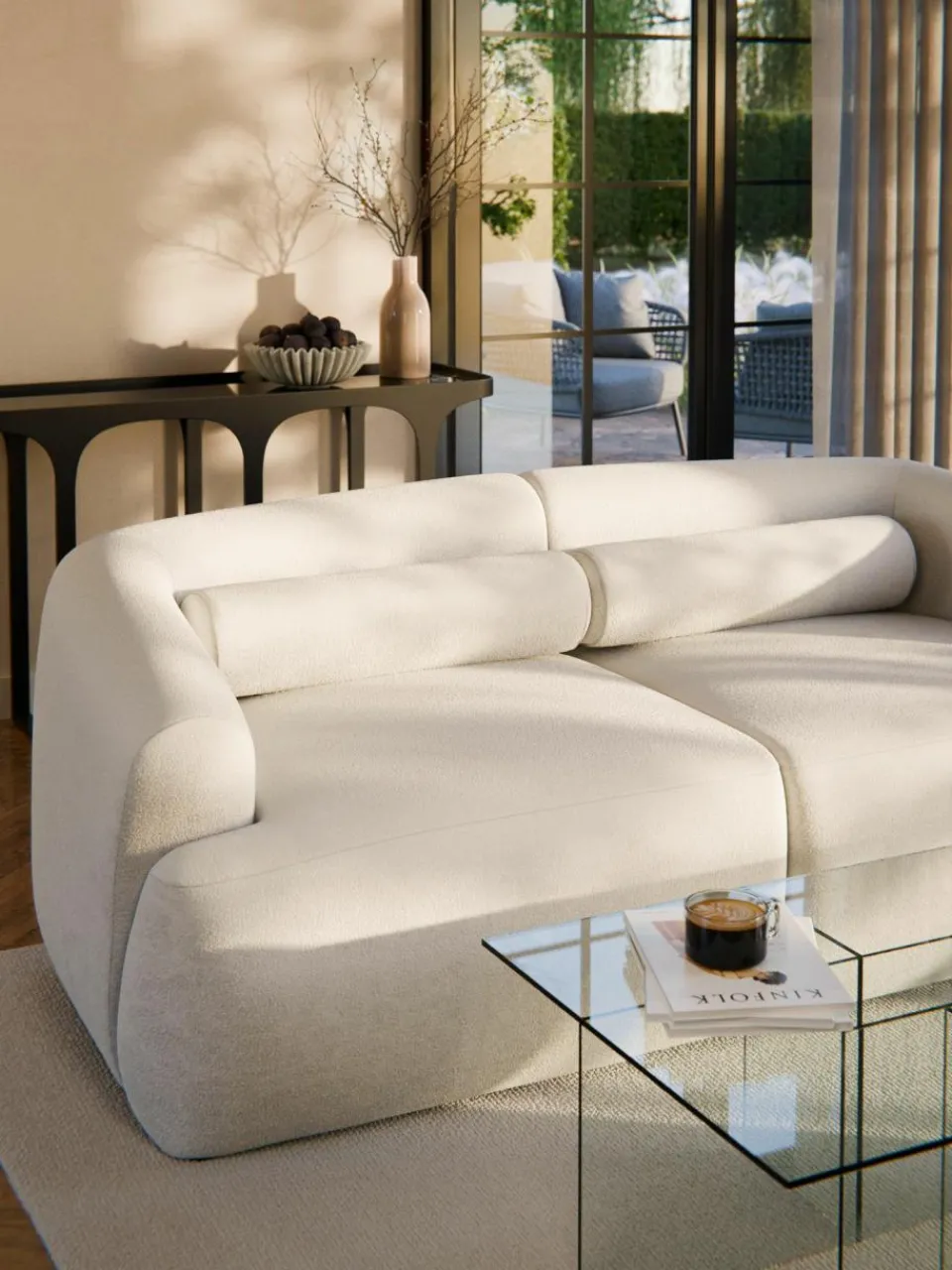 Westwing Collection Teddy-Sofa-Nackenrolle Sofia