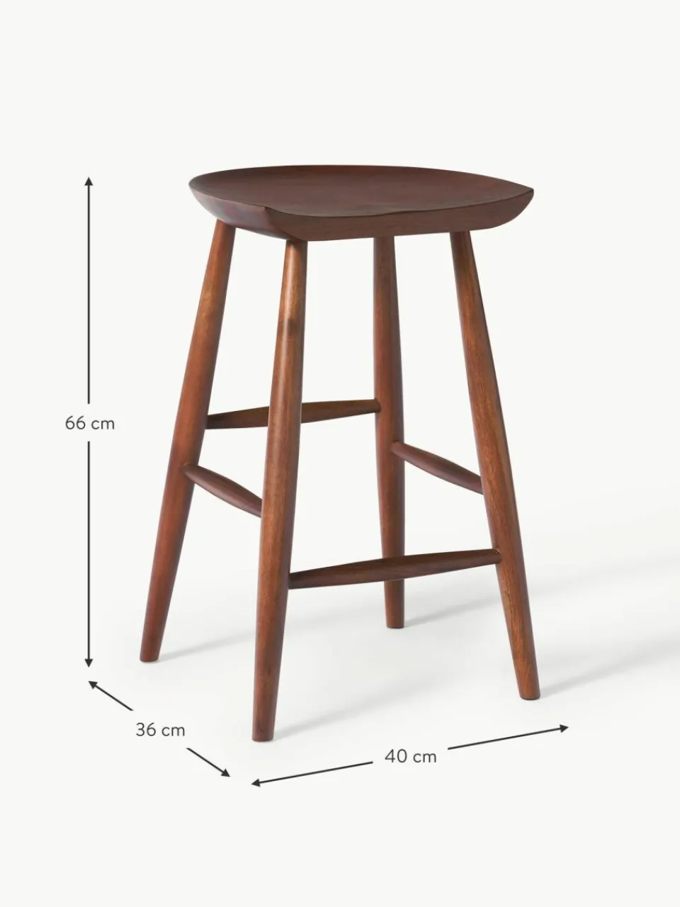 Westwing Collection Thekenhocker Nino aus Mangoholz