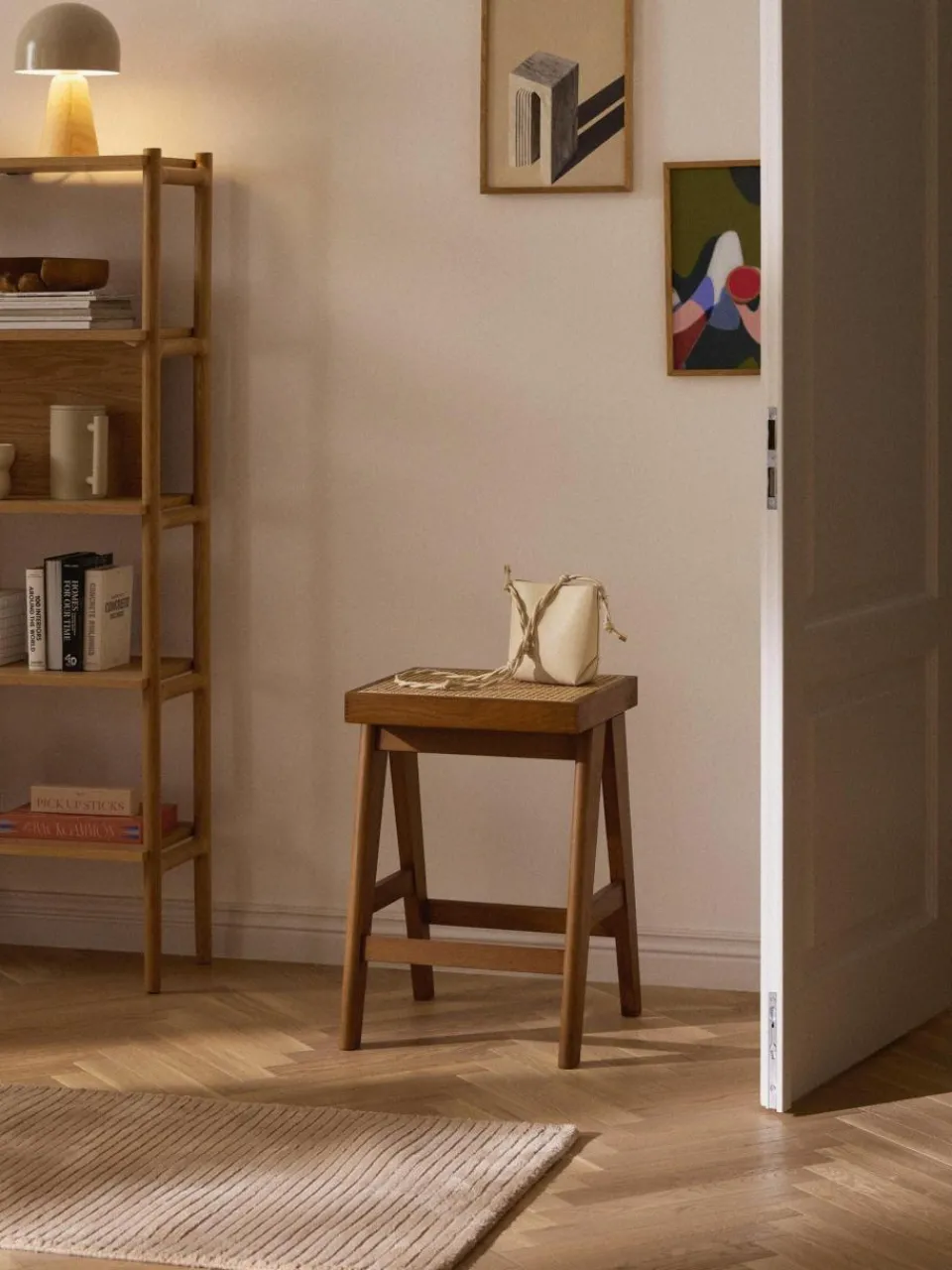 Westwing Collection Thekenhocker Sissi mit Wiener Geflecht