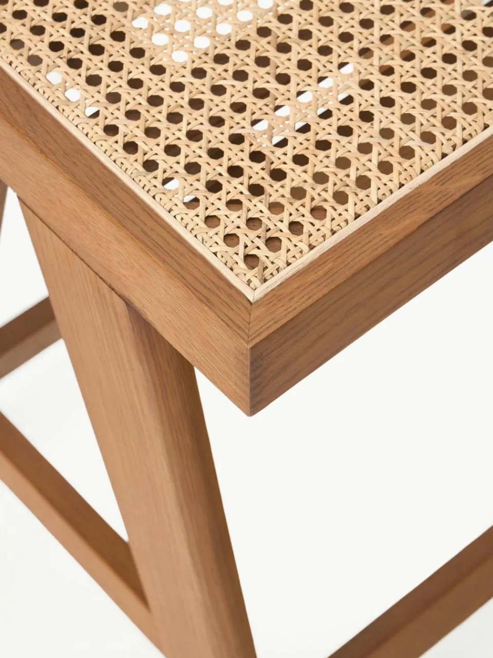 Westwing Collection Thekenhocker Sissi mit Wiener Geflecht