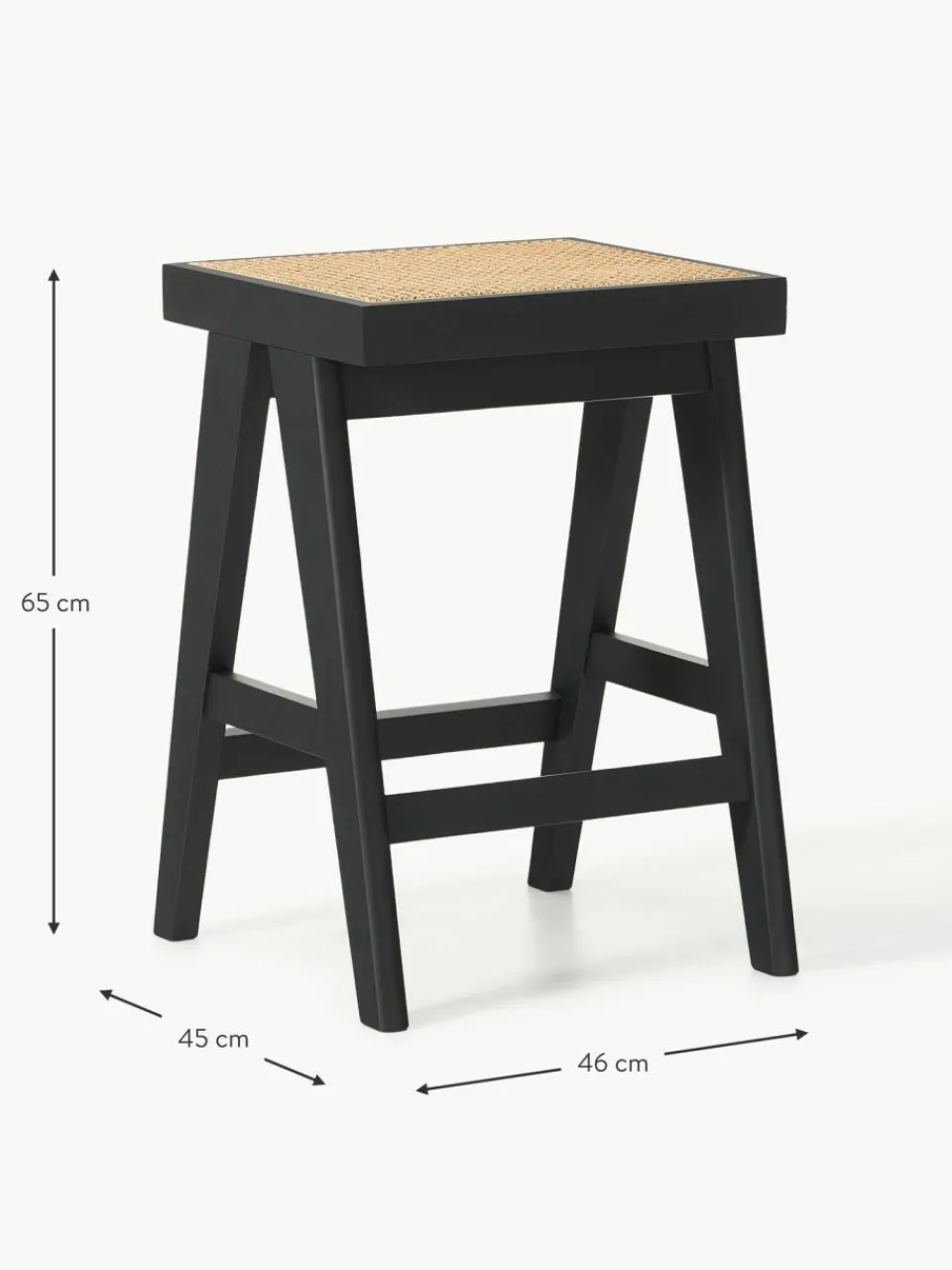 Westwing Collection Thekenhocker Sissi mit Wiener Geflecht