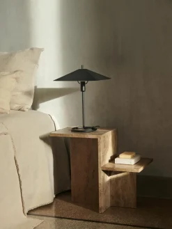 ferm LIVING Travertin-Beistelltisch Distinct mit zwei Tischplatten