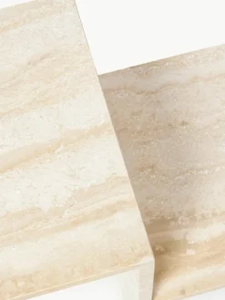 ferm LIVING Travertin-Beistelltisch Distinct mit zwei Tischplatten