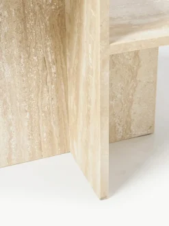 ferm LIVING Travertin-Beistelltisch Distinct mit zwei Tischplatten