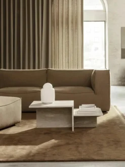 ferm LIVING Travertin-Couchtisch Distinct mit zwei Tischplatten