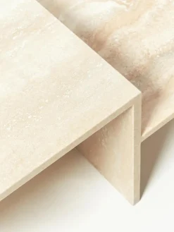 ferm LIVING Travertin-Couchtisch Distinct mit zwei Tischplatten