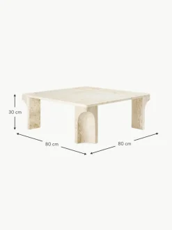 GUBI Travertin-Couchtisch Doric, B 80 cm