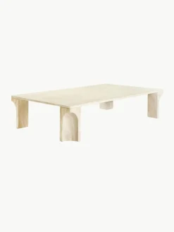 GUBI Travertin-Couchtisch Doric, B 140 cm