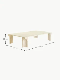 GUBI Travertin-Couchtisch Doric, B 140 cm