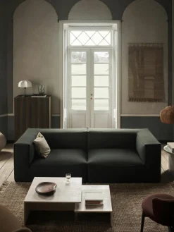 ferm LIVING Travertin-Couchtische Distinct Grande Duo, 2er-Set