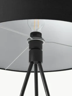 Westwing Collection Tripod Stehlampe Cella mit Stoffschirm