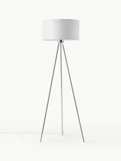 Westwing Collection Tripod Stehlampe Cella mit Stoffschirm