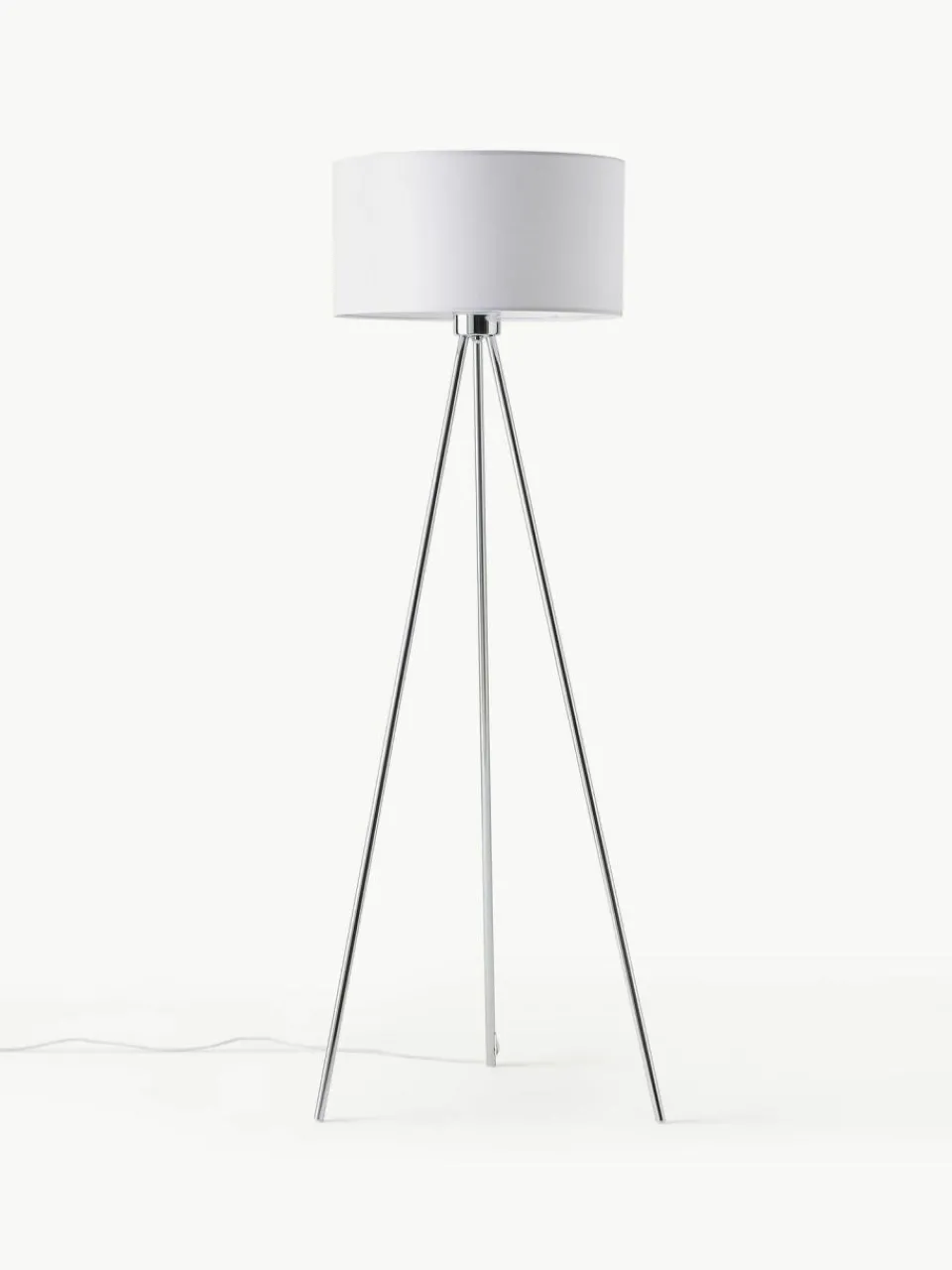 Westwing Collection Tripod Stehlampe Cella mit Stoffschirm