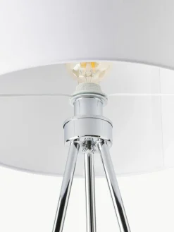 Westwing Collection Tripod Stehlampe Cella mit Stoffschirm