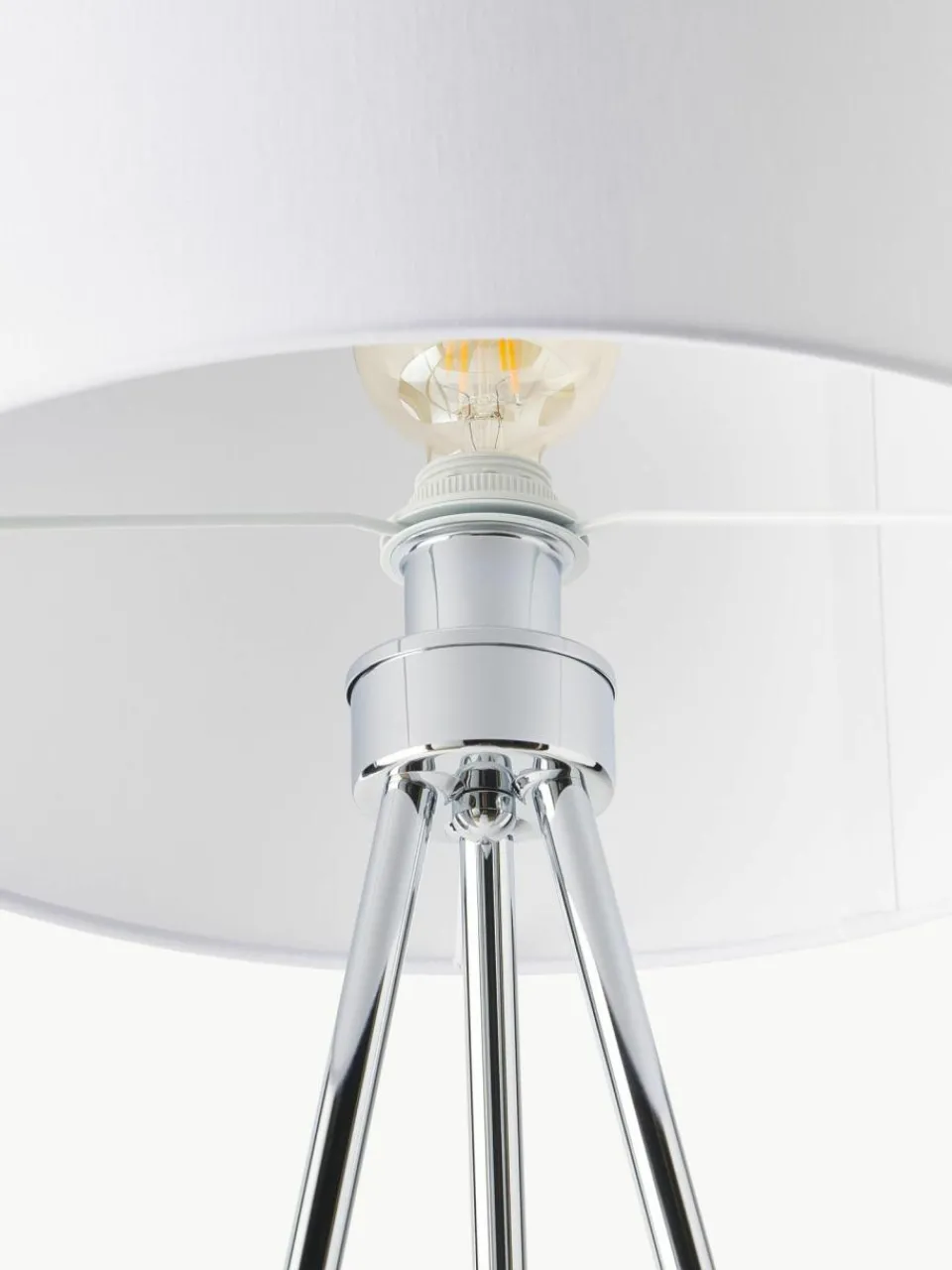 Westwing Collection Tripod Stehlampe Cella mit Stoffschirm